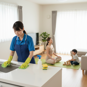 The part-time maid are clean up the house, and the customers have more time to rest
